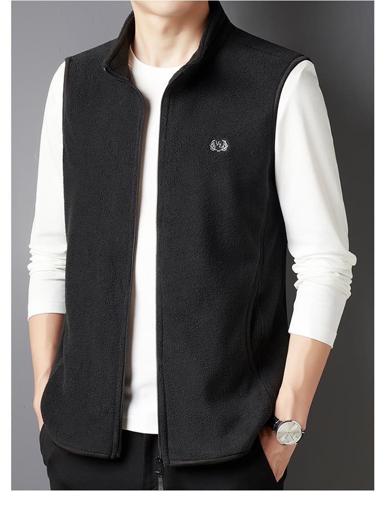 ベスト メンズ フリース スタンドカラー