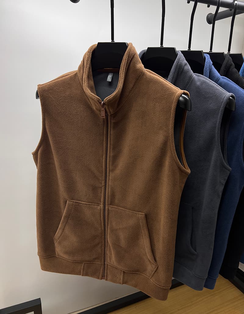 ベスト メンズ スタンドカラー ふわもこベスト