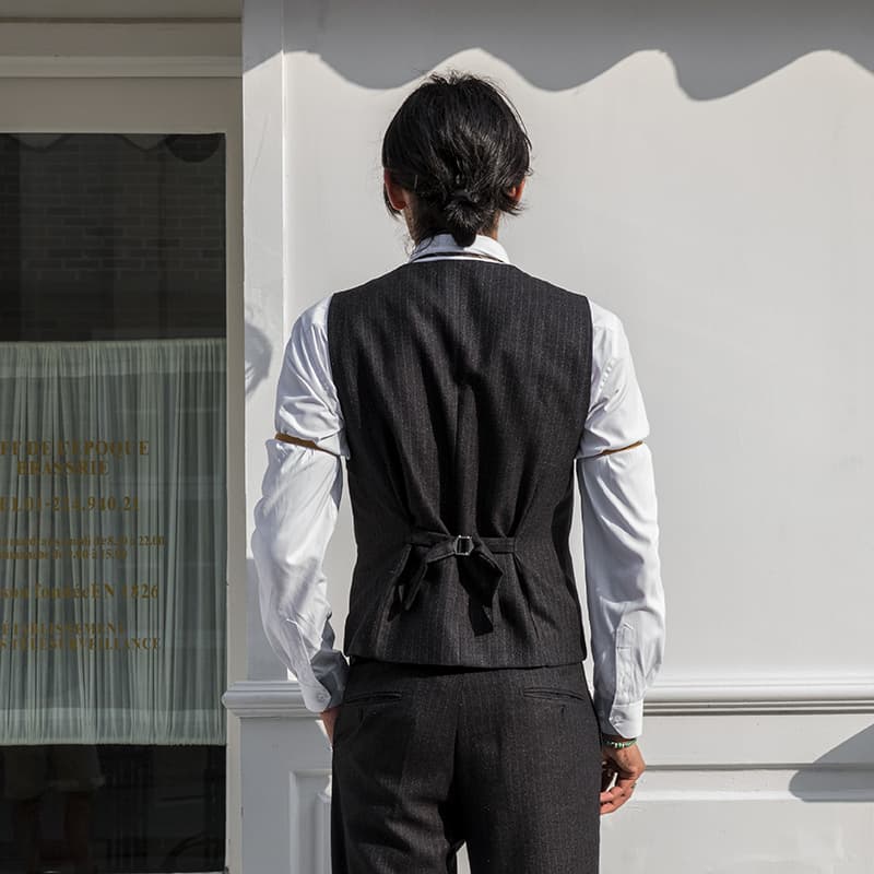 ベスト メンズ スーツ クラシックストライプ フォーマルベスト