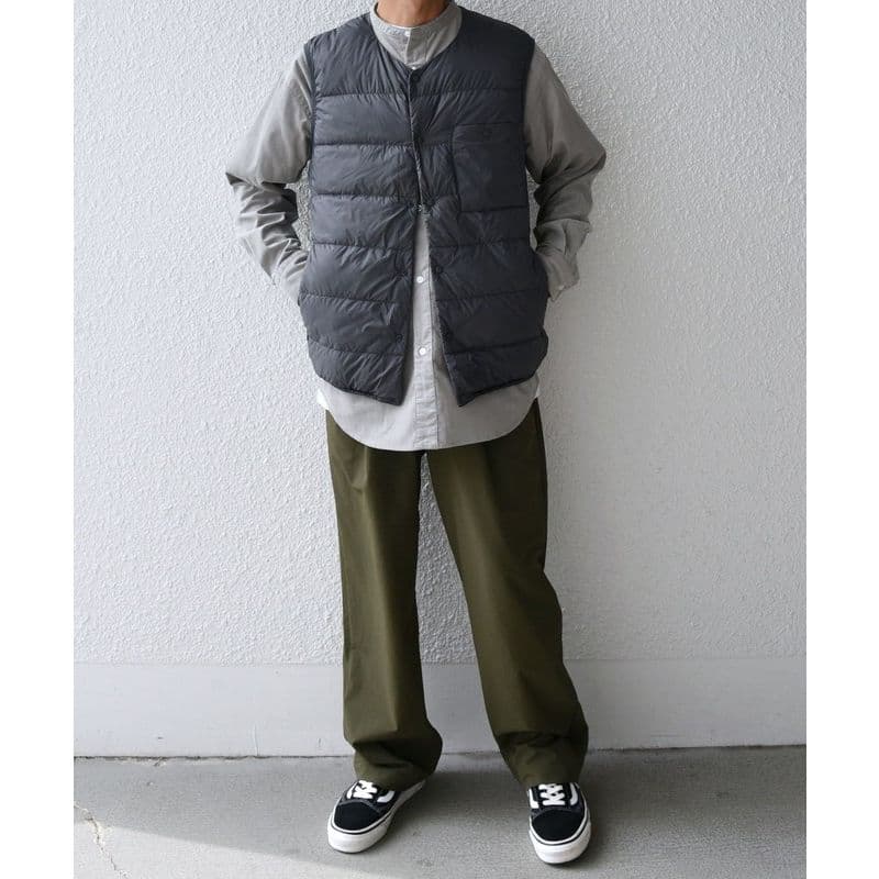 ベスト メンズ ダウン シンプル胸ポケット付きダウンベスト