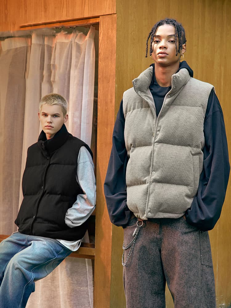 メンズ ベスト メンズ ダウンベスト 防寒 袖なし アウター 全2色