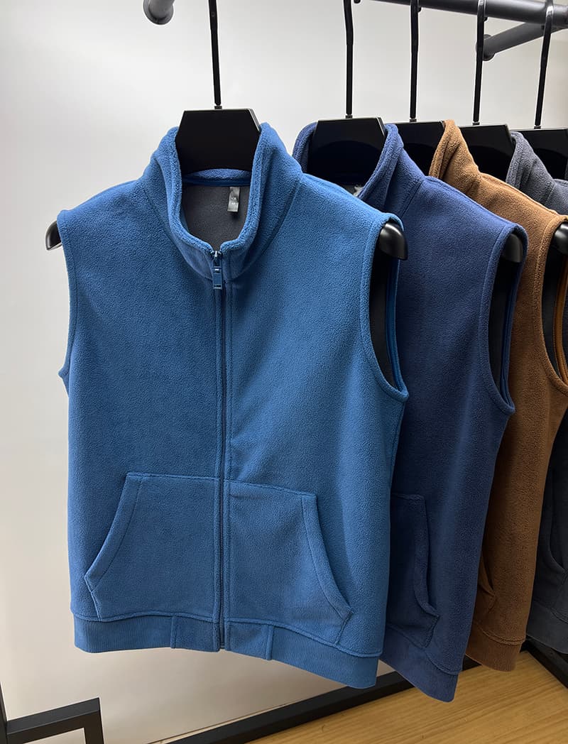 ベスト メンズ スタンドカラー ふわもこベスト