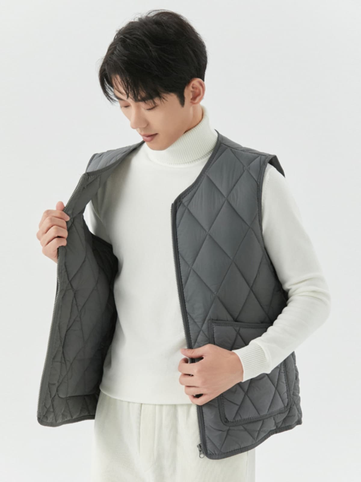 ベスト メンズ キルティング内蔵ダウンベスト