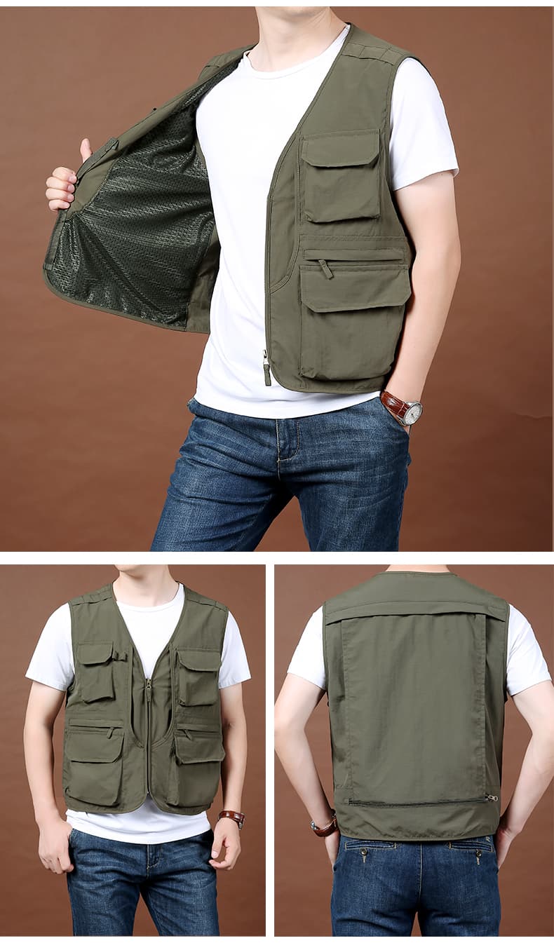 ベスト メンズ 多機能実用ナイロンベスト