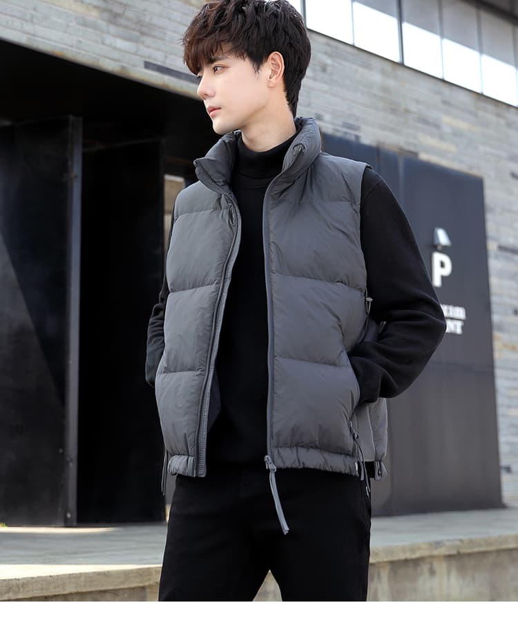 ベスト メンズ スタイリッシュ 立体キルト ダウンベスト