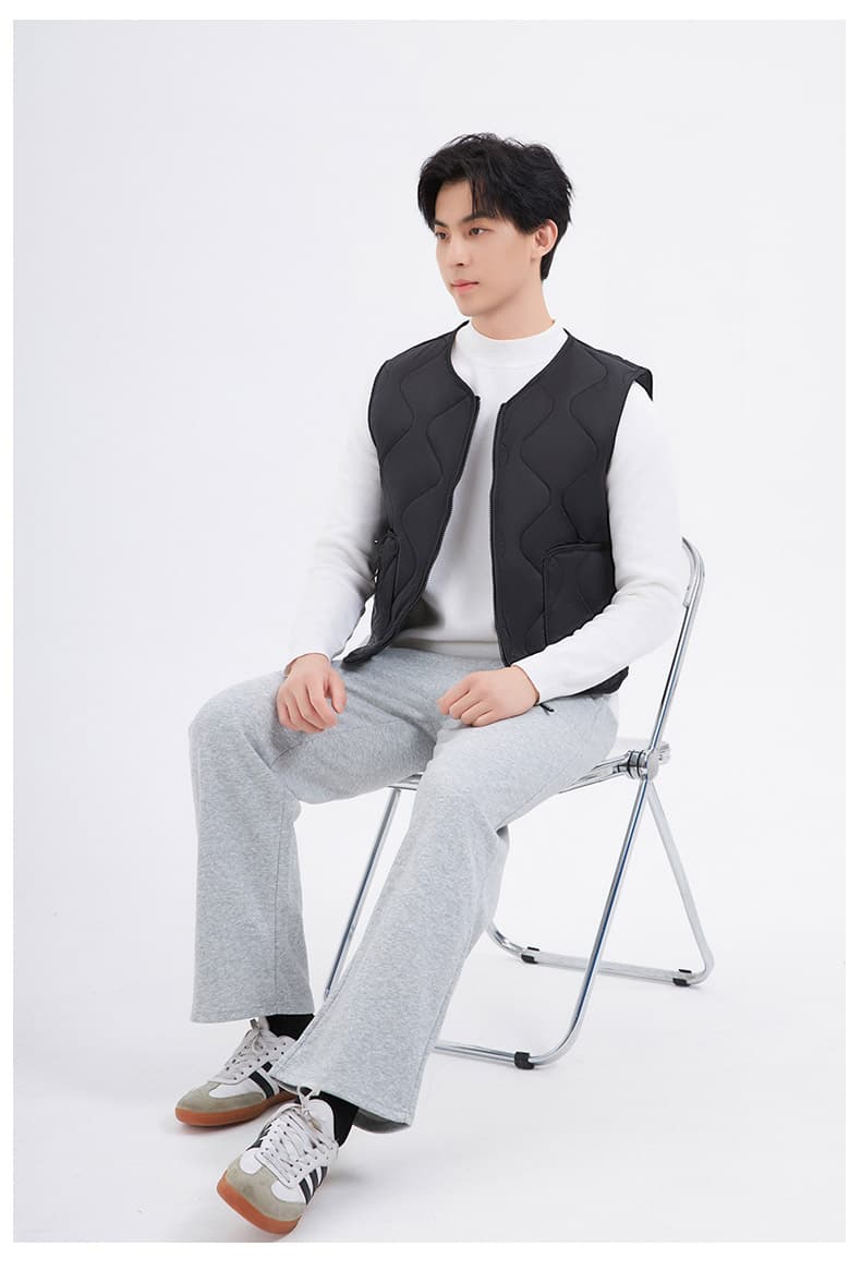 ベスト メンズ ダウン 波型キルティングインナーベスト