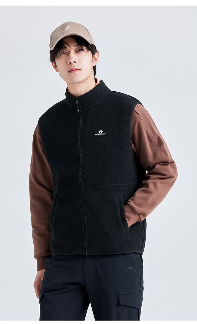 ベスト メンズ フリース 立ち襟シンプル