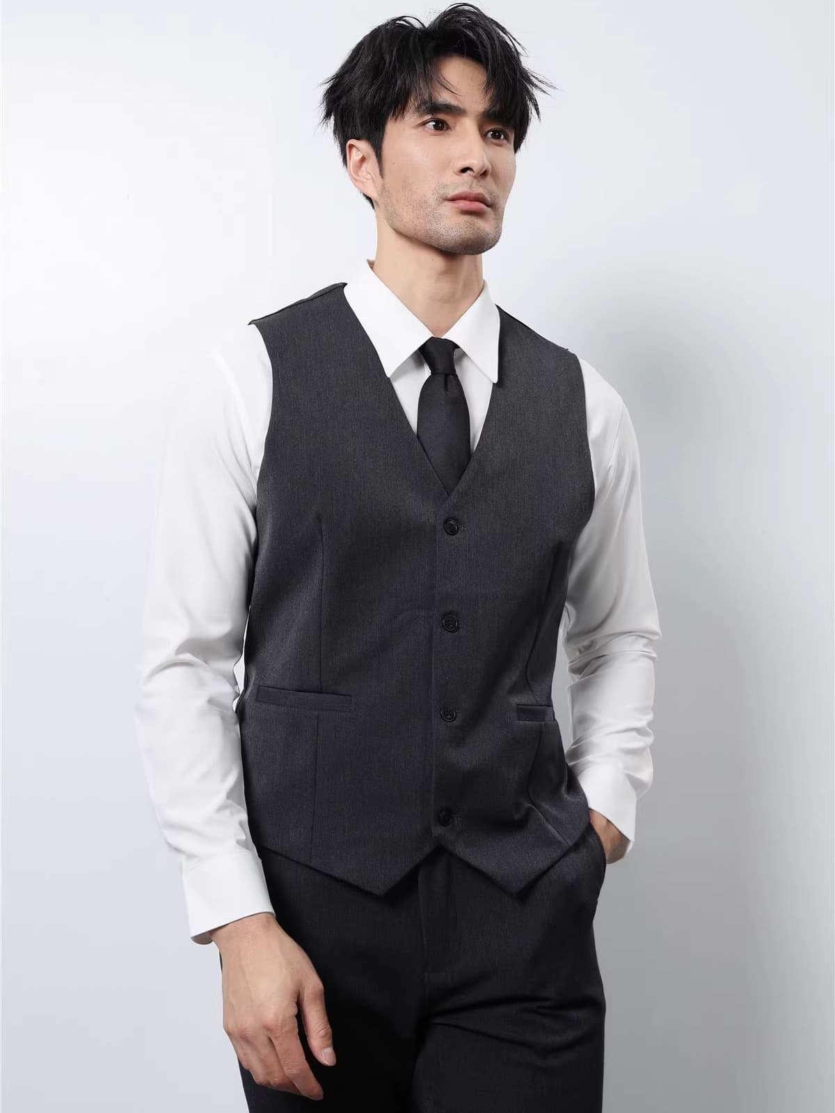 ベスト メンズ スーツ 洗練シルエット ビジネスベスト