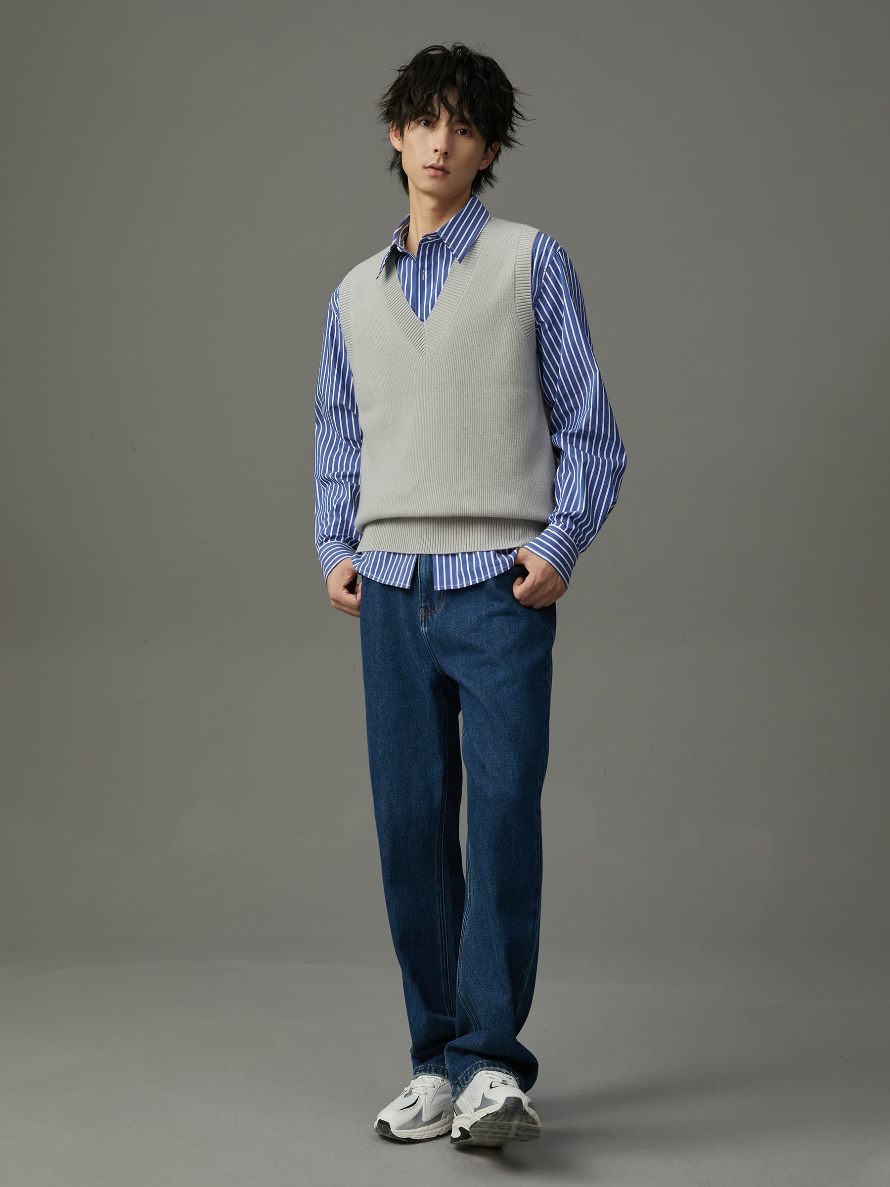 ベスト メンズ ニット スクールスタイル ベストニット