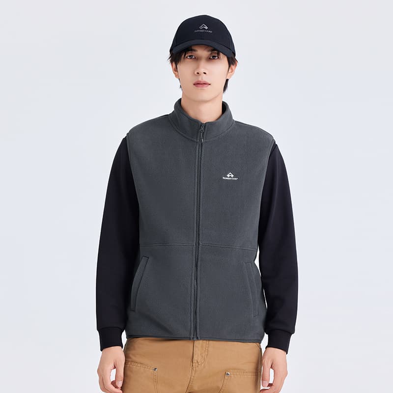 ベスト メンズ フリース 立ち襟シンプル