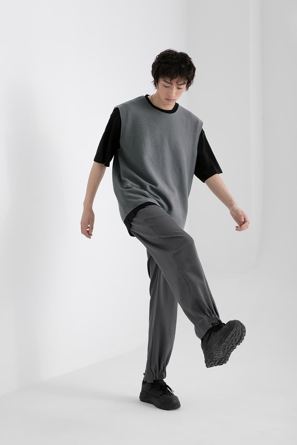 ベスト メンズ ニット シンプル涼風ニットベスト