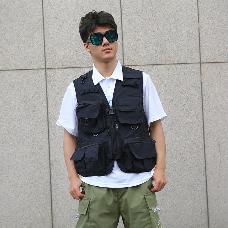 ベスト メンズ 多機能ポケット付きアウトドア仕様ベスト