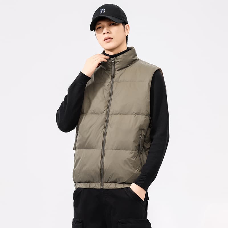 ベスト メンズ ダウン 立体キルト防寒ダウンベスト
