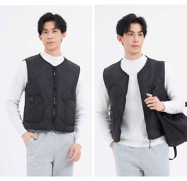 ベスト メンズ ダウン 波型キルティングインナーベスト