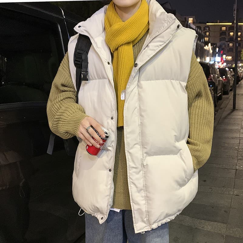 ベスト メンズ ダウン 都会派スタイル スタンドカラー ダウンベスト
