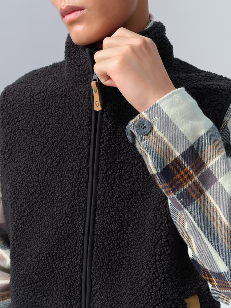 ベスト メンズ フリース もこもこ暖か立ち襟