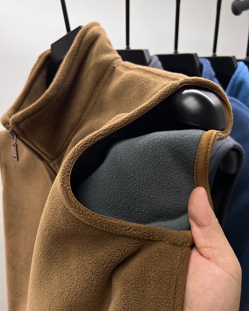 ベスト メンズ スタンドカラー ふわもこベスト