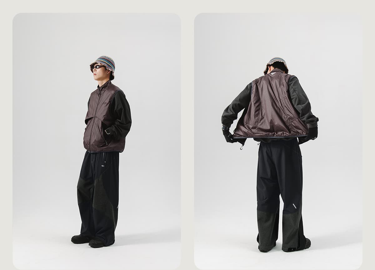 ベスト メンズ ナイロン アーバンデザイン機能性ベスト