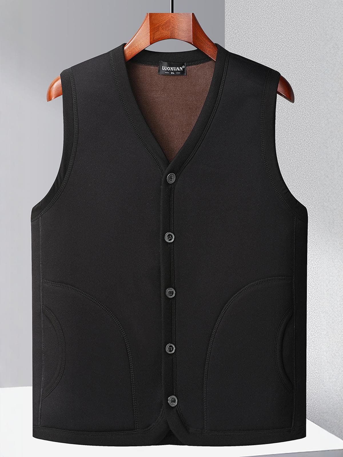 ベスト メンズ 二層構造あったかフリースベスト