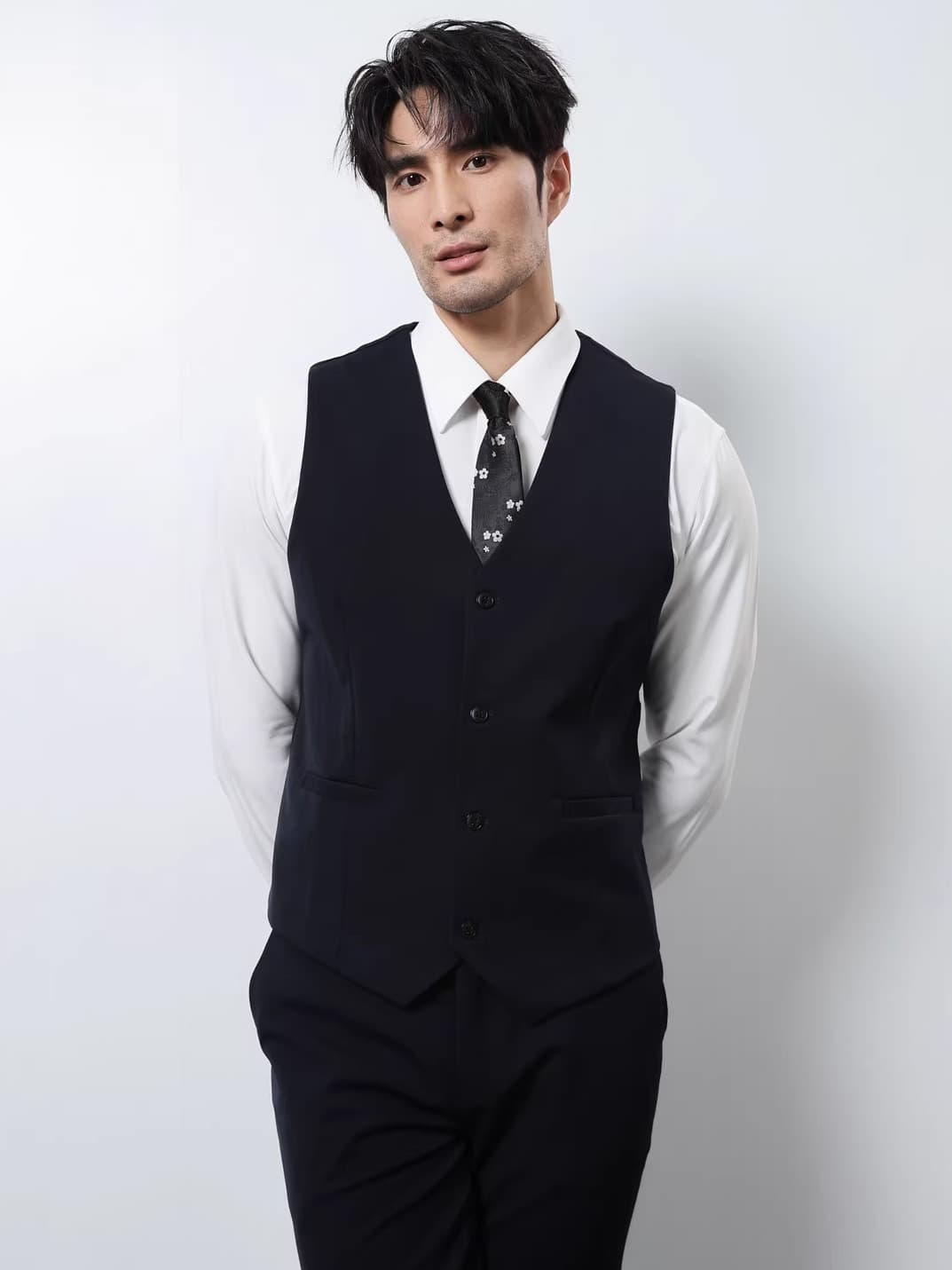 ベスト メンズ スーツ 洗練シルエット ビジネスベスト