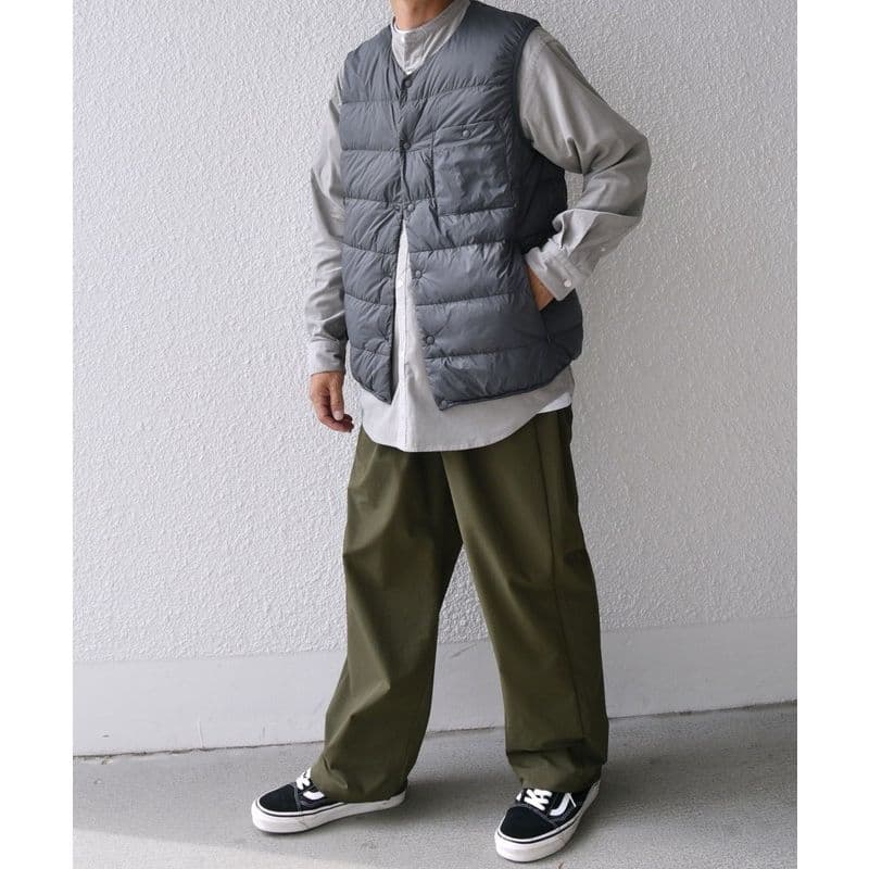 ベスト メンズ ダウン シンプル胸ポケット付きダウンベスト