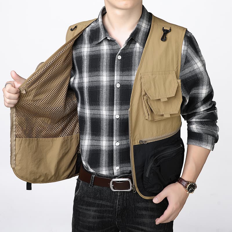ベスト メンズ 多機能マルチポケットフィッシングベスト