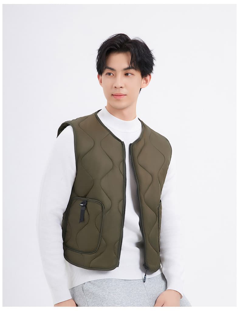 ベスト メンズ ダウン 波型キルティングインナーベスト