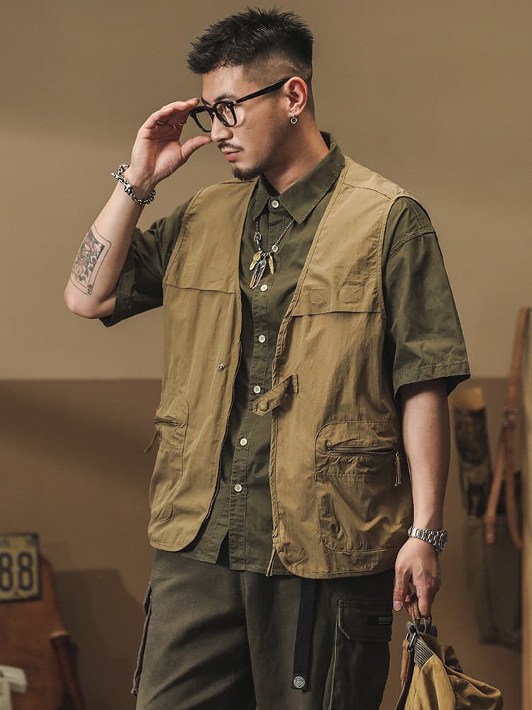 ベスト メンズ ナイロン アウトドアユーティリティベスト