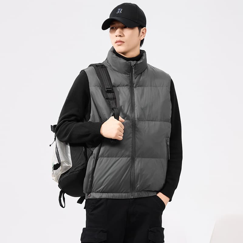 ベスト メンズ ダウン 立体キルト防寒ダウンベスト
