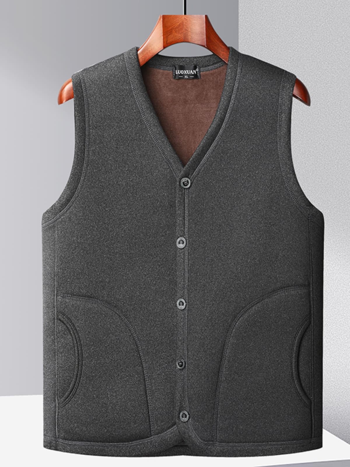 ベスト メンズ 二層構造あったかフリースベスト