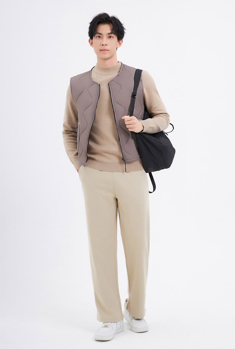 ベスト メンズ ダウン 波型キルティングインナーベスト