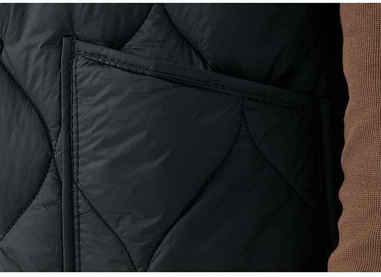 ベスト メンズ 格子キルティング ライトダウンベスト