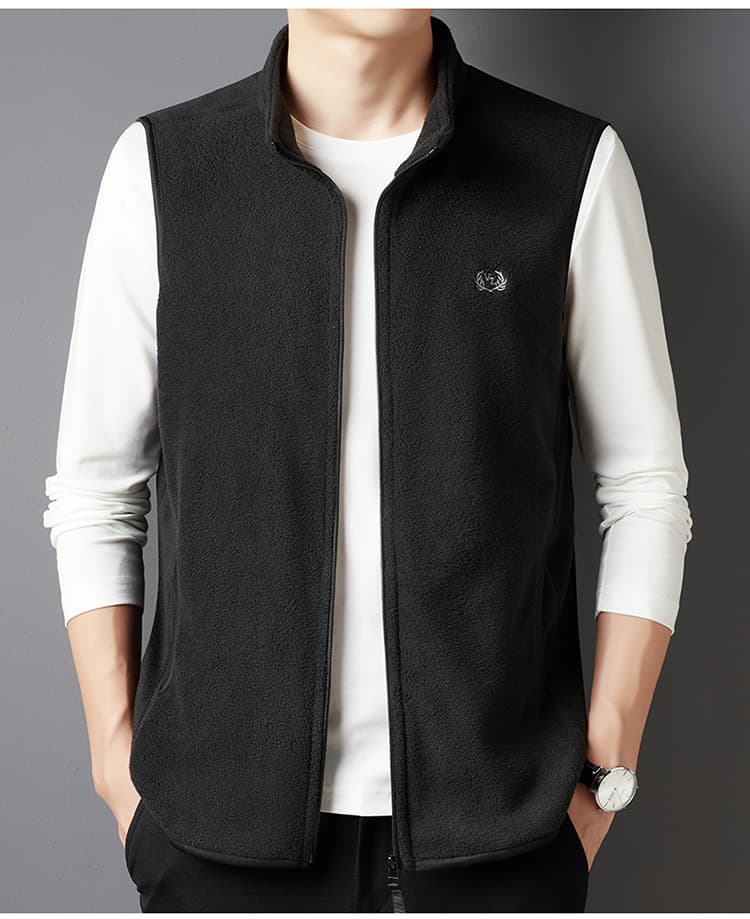 ベスト メンズ フリース スタンドカラー