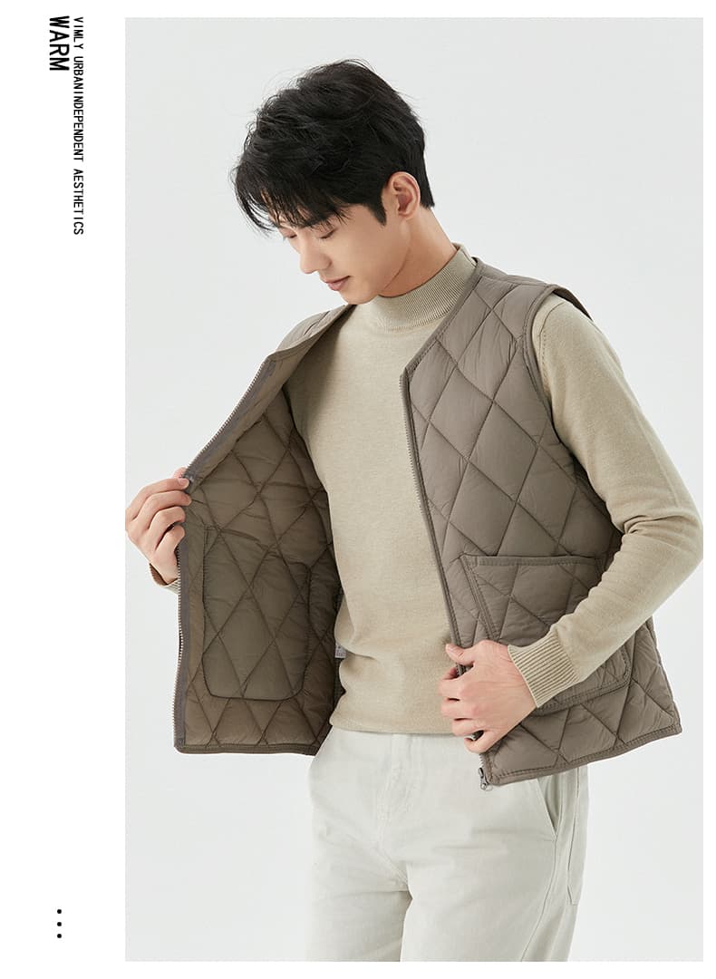 ベスト メンズ キルティング内蔵ダウンベスト