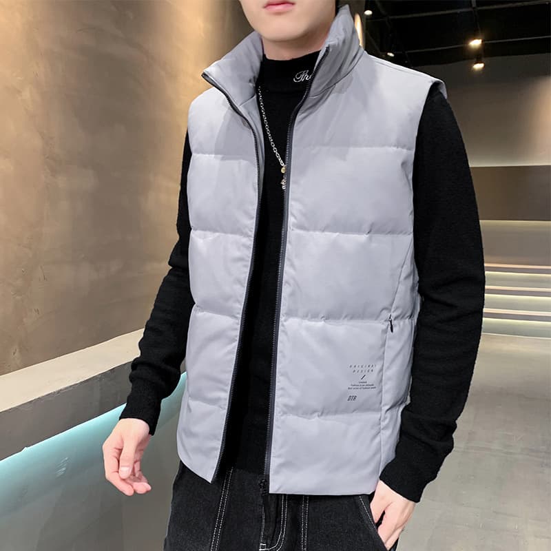 ベスト メンズ ダウン スタンドカラー ダウンベスト