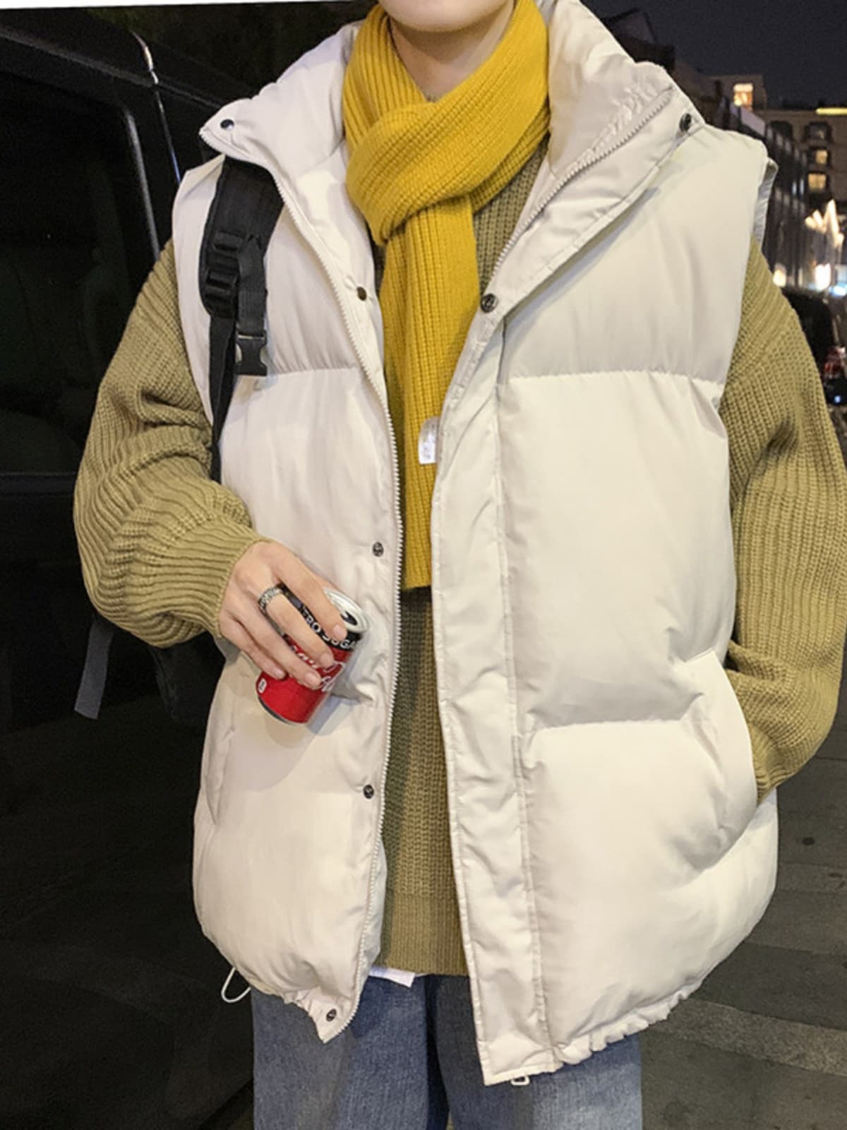 ベスト メンズ ダウン シンプル厚手ボリュームダウンベスト