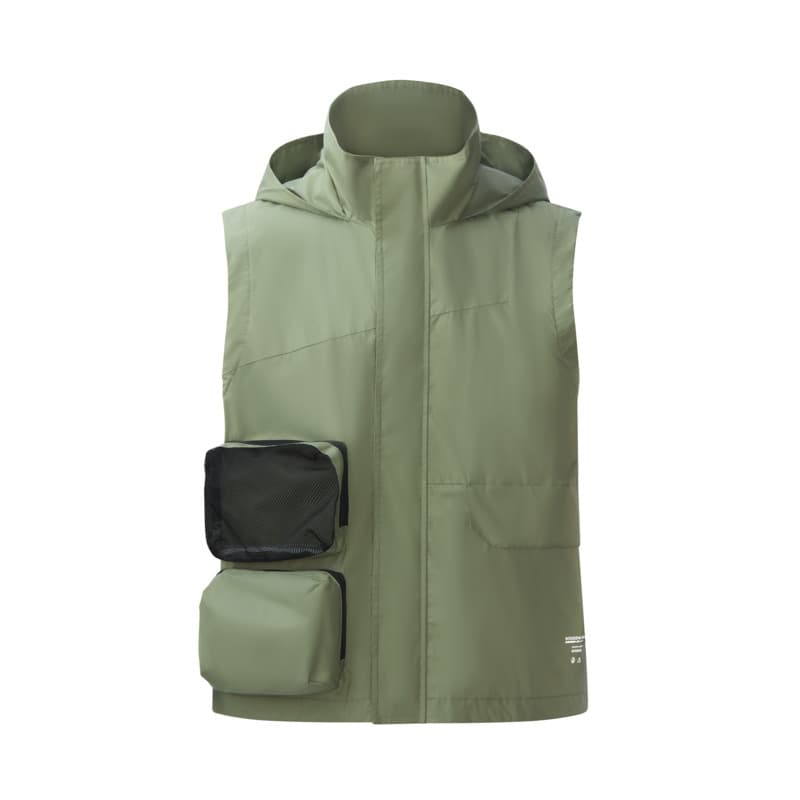 ベスト メンズ ナイロン フード付き多機能ポケットベスト