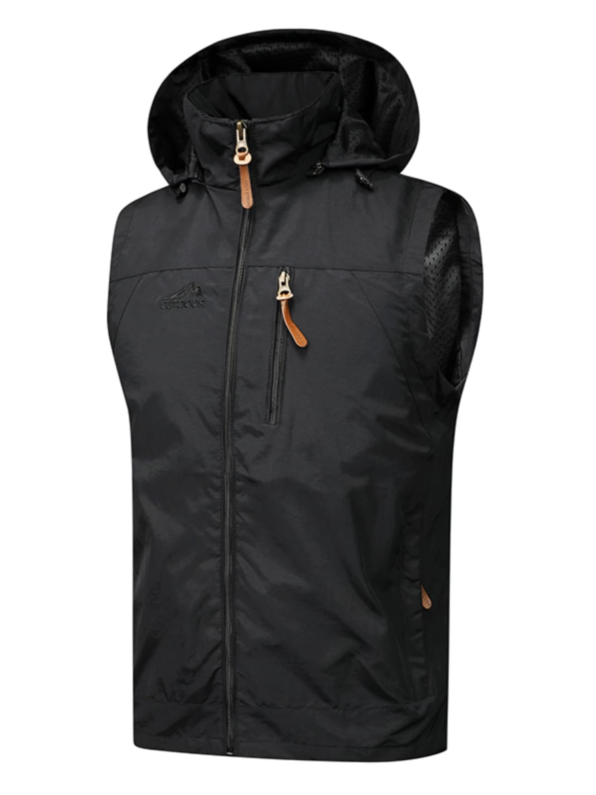 ベスト メンズ アウトドア フード付きナイロンベスト