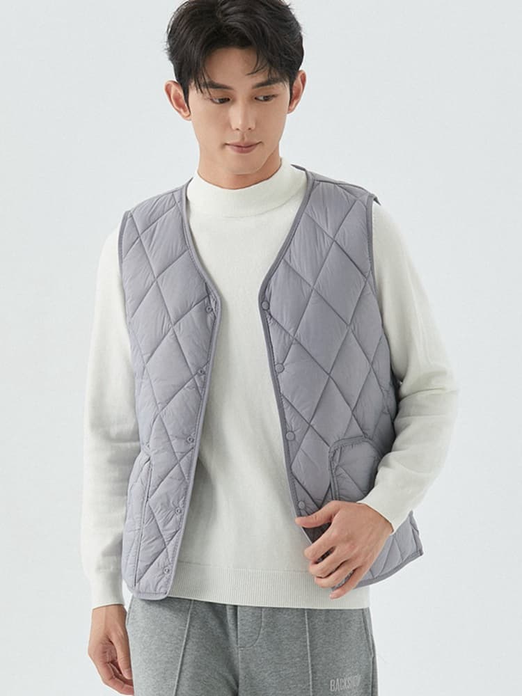 ベスト メンズ ダウン キルティング ライト ダウンベスト