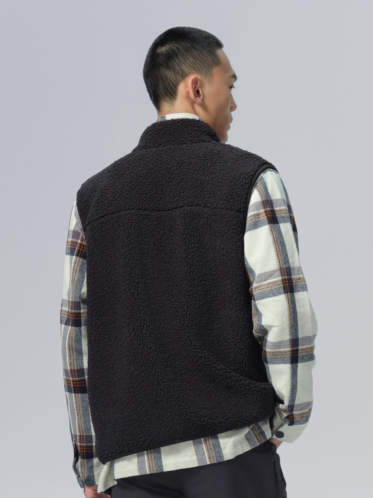 ベスト メンズ フリース もこもこ暖か立ち襟