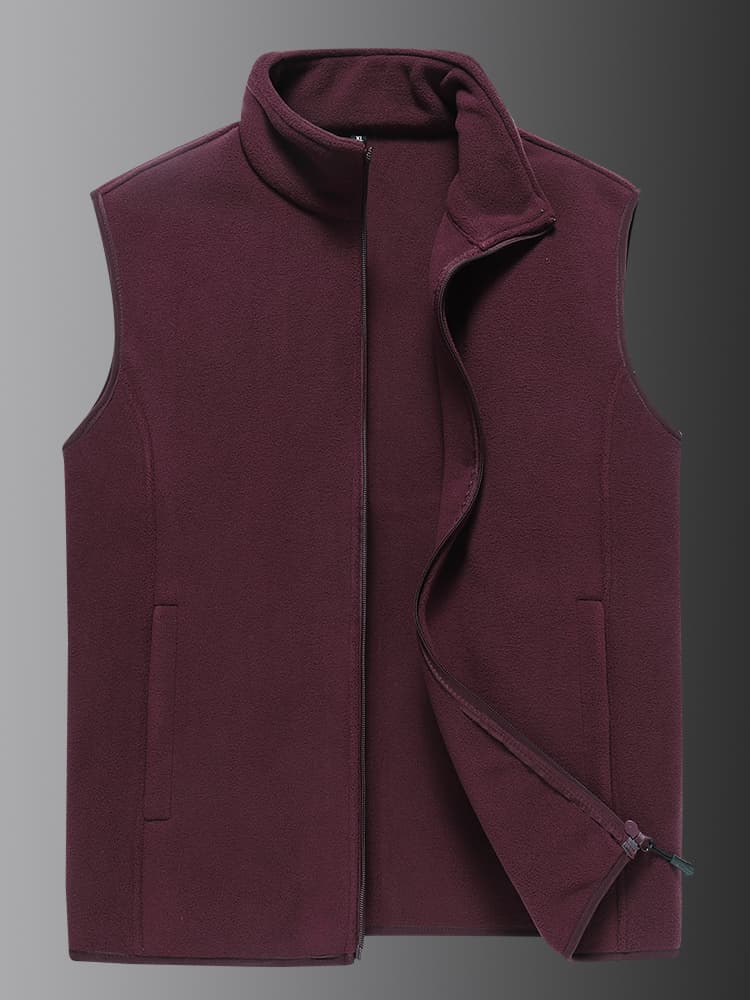 ベスト メンズ スタンドカラー あったかフリースベスト