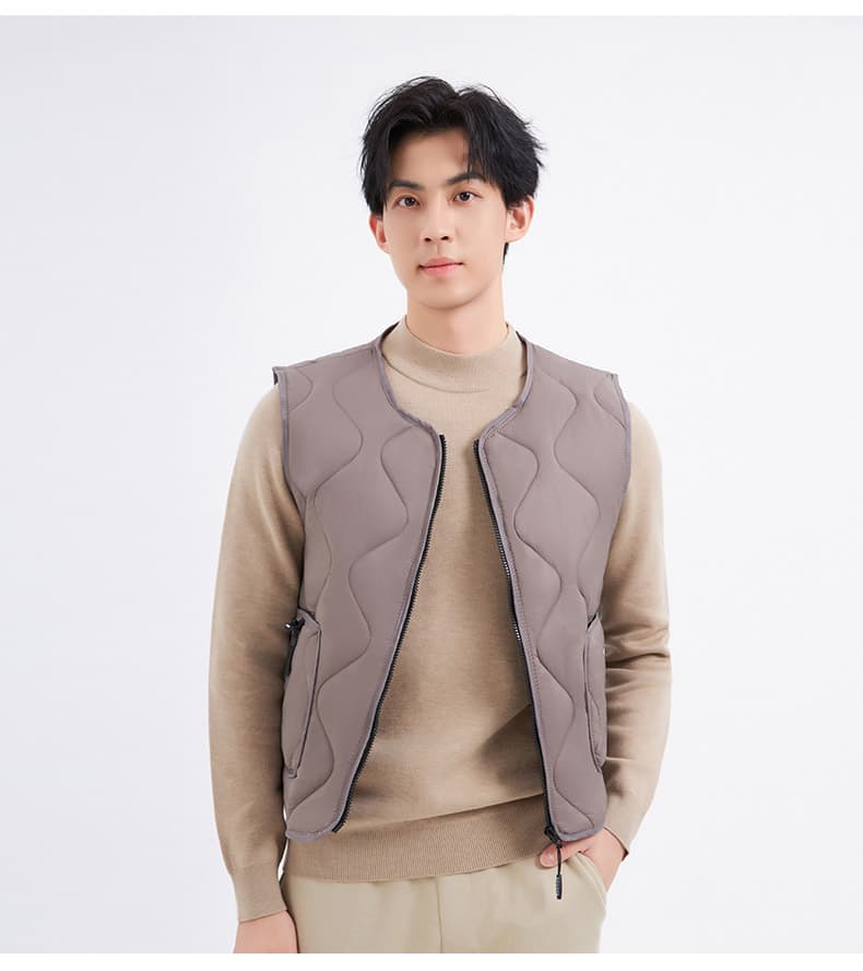 ベスト メンズ ダウン 波型キルティングインナーベスト