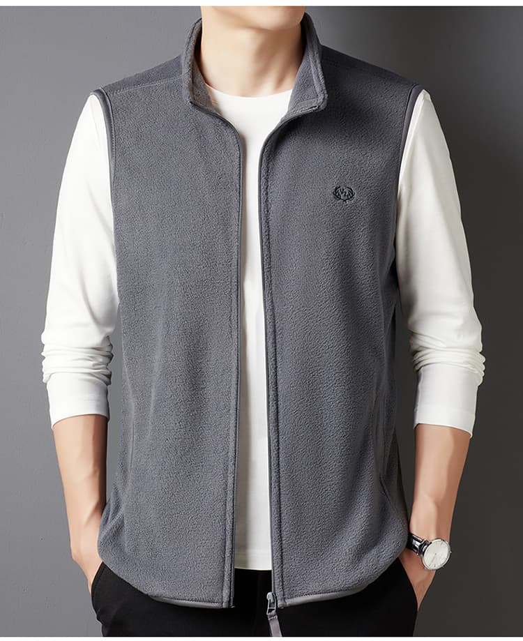 ベスト メンズ フリース スタンドカラー