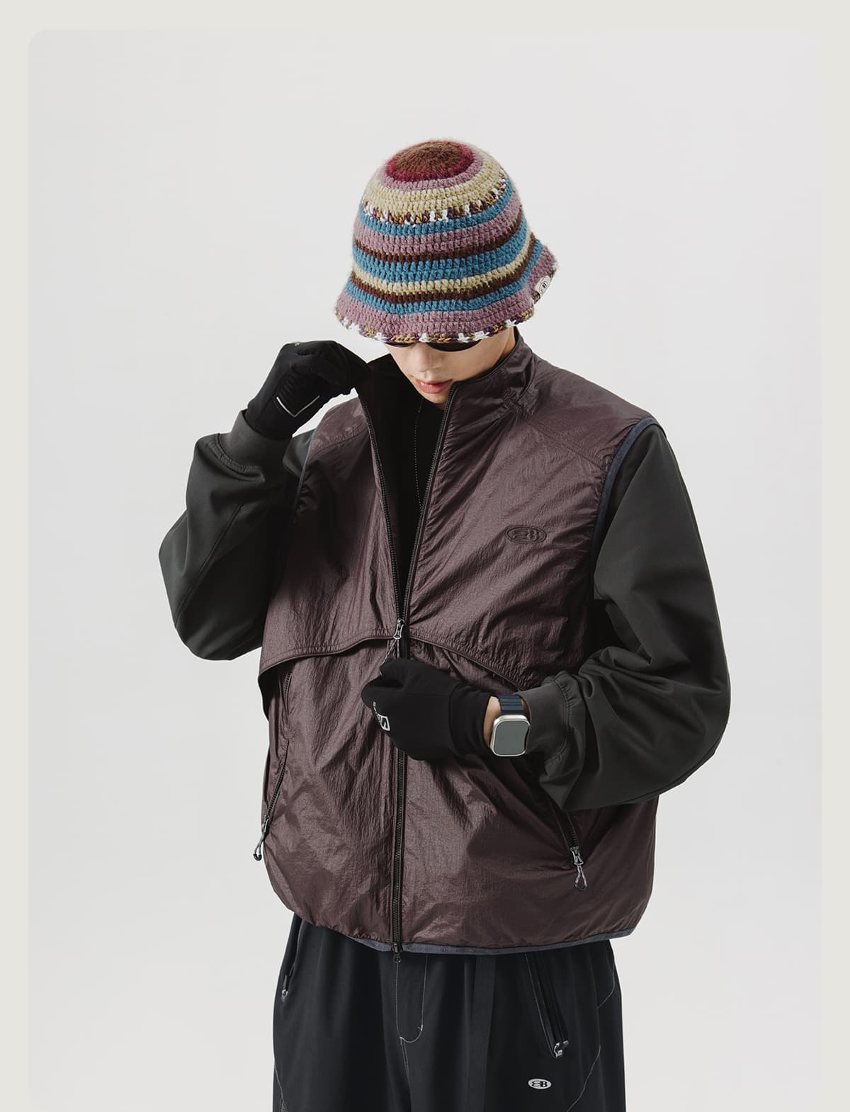 ベスト メンズ ナイロン アーバンデザイン機能性ベスト