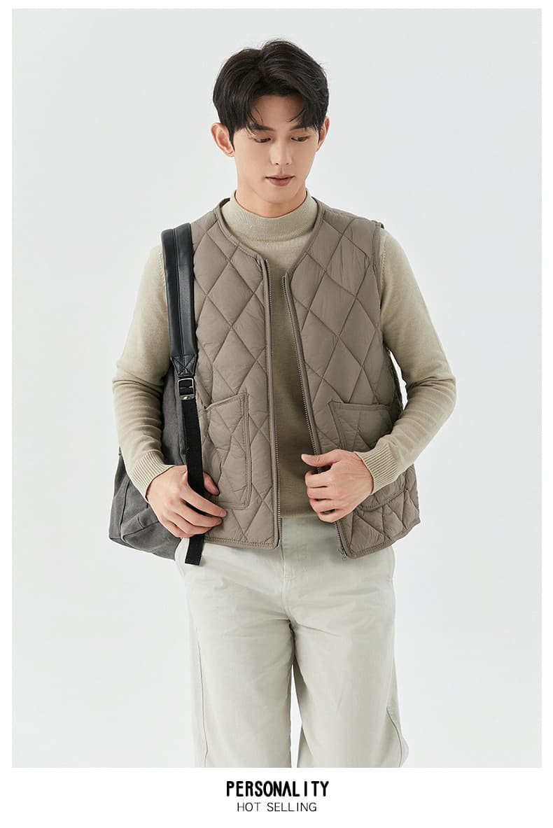 ベスト メンズ キルティング内蔵ダウンベスト