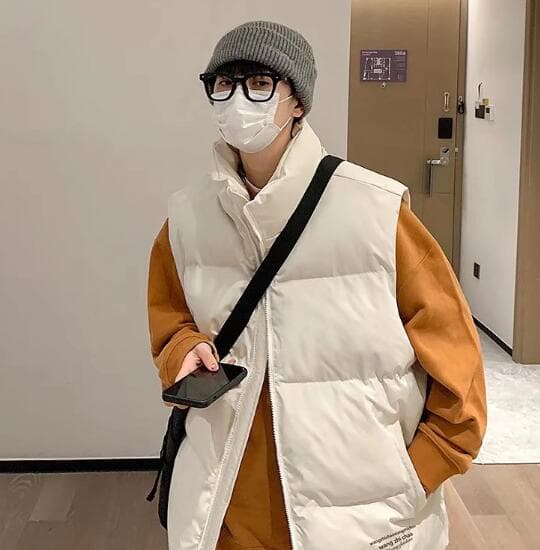 ベスト メンズ 秋冬メンズダウンベスト防寒中綿入りアウター