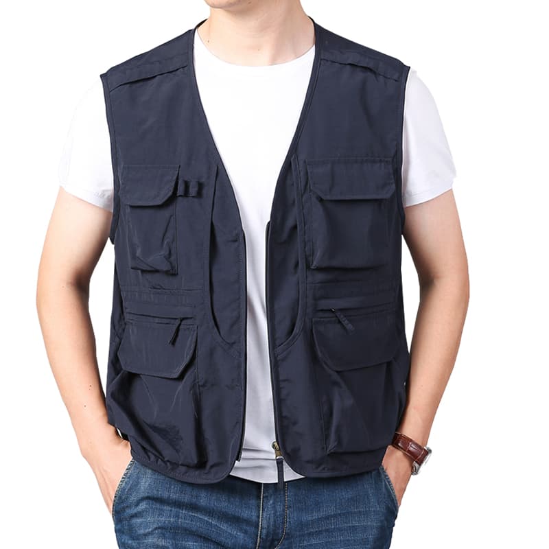 ベスト メンズ ナイロン 多機能ポケット実用ベスト