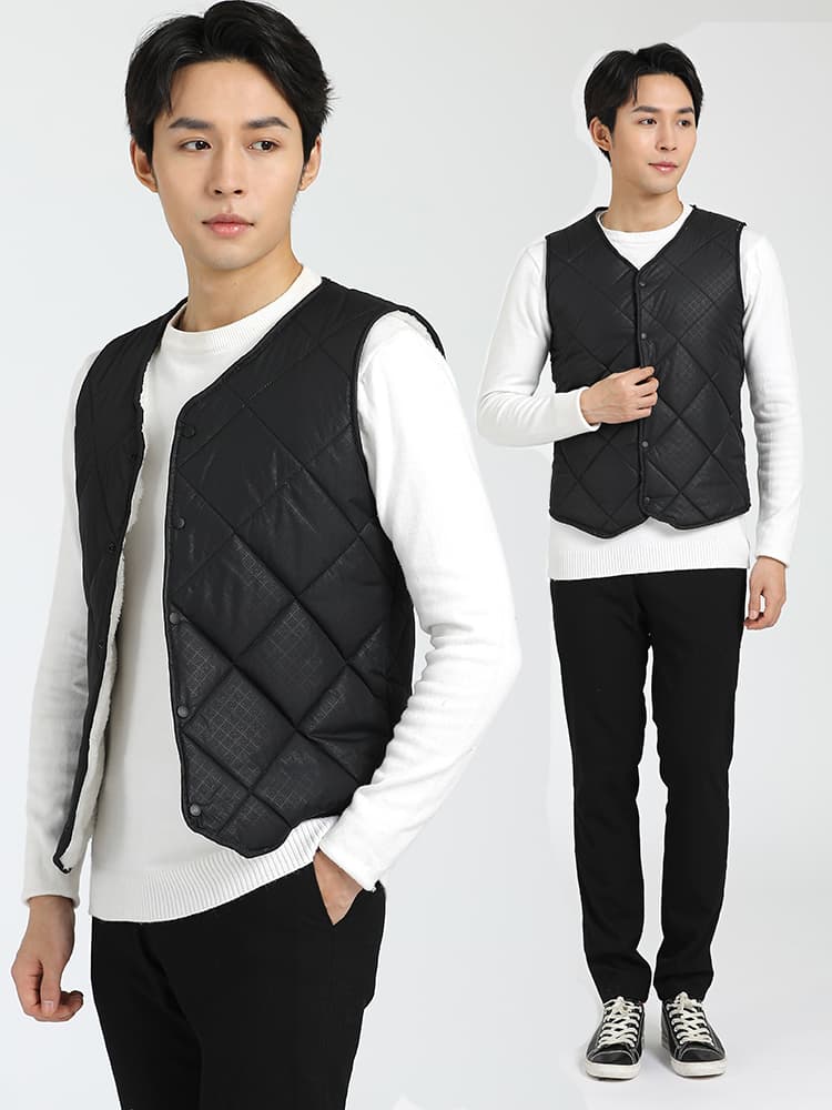 ベスト メンズ 軽量キルティングボアベスト