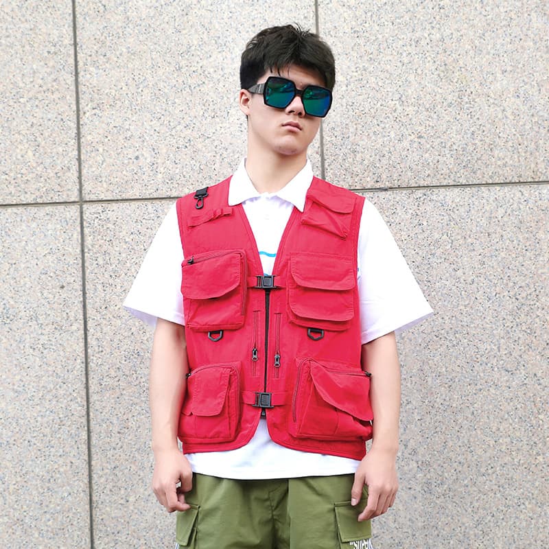 ベスト メンズ 多機能ポケット付きアウトドア仕様ベスト