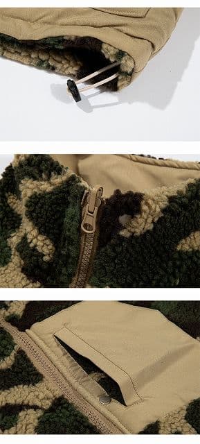 メンズ ベスト メンズ両面着用迷彩柄中綿ベスト防寒アウター